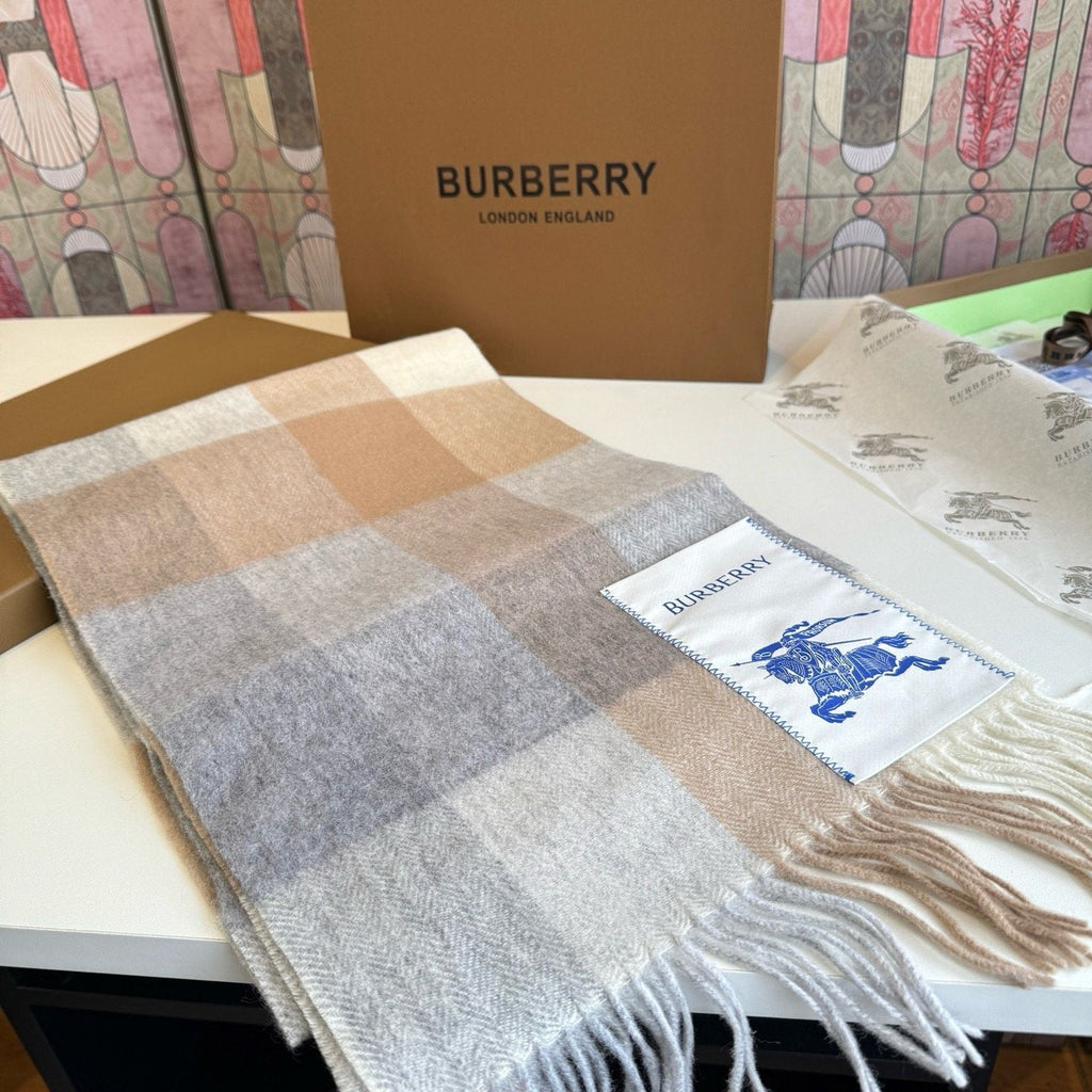 Burberry Plaid Fringe Scarf