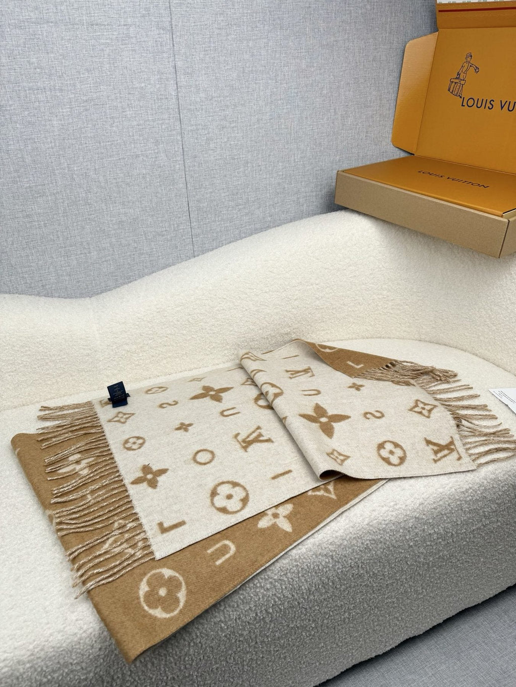 Louis Vuitton Reversible Monogram Fringed Scarf
