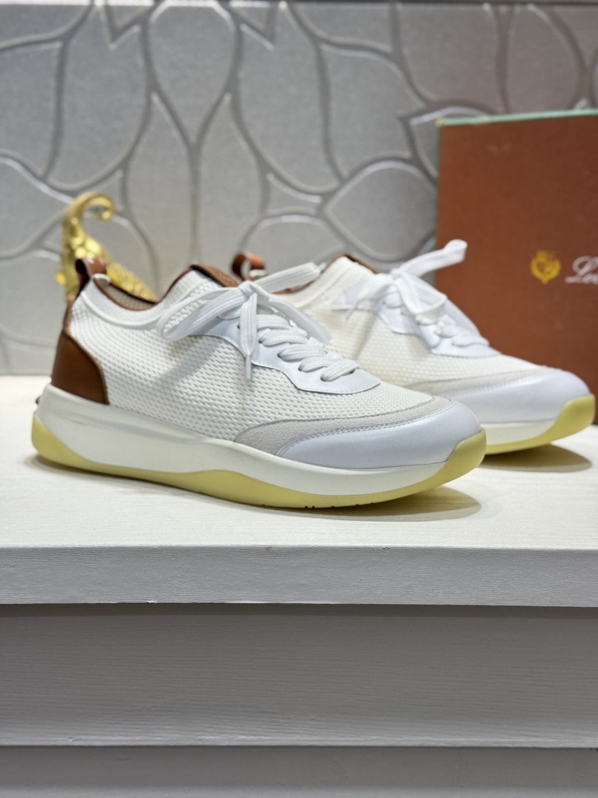 Loro Piana Mesh Lace-Up Sneakers - Layered Rubber-Look Outsole