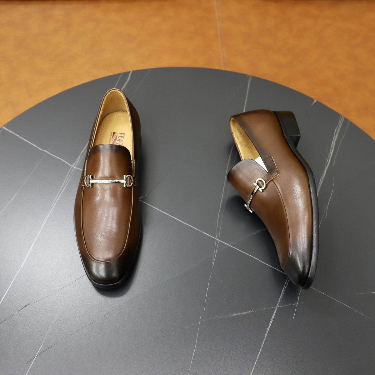 Salvatore Ferragamo Men's Leather-Look Hardware Loafers