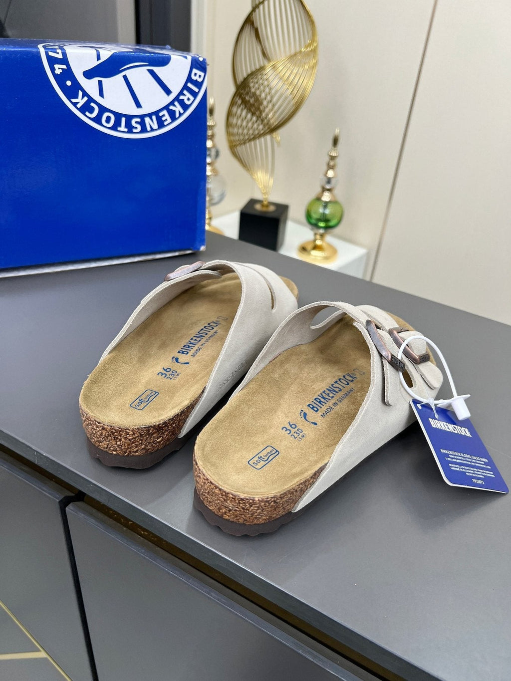 Birkenstock Two-Strap Buckle Slide Sandals