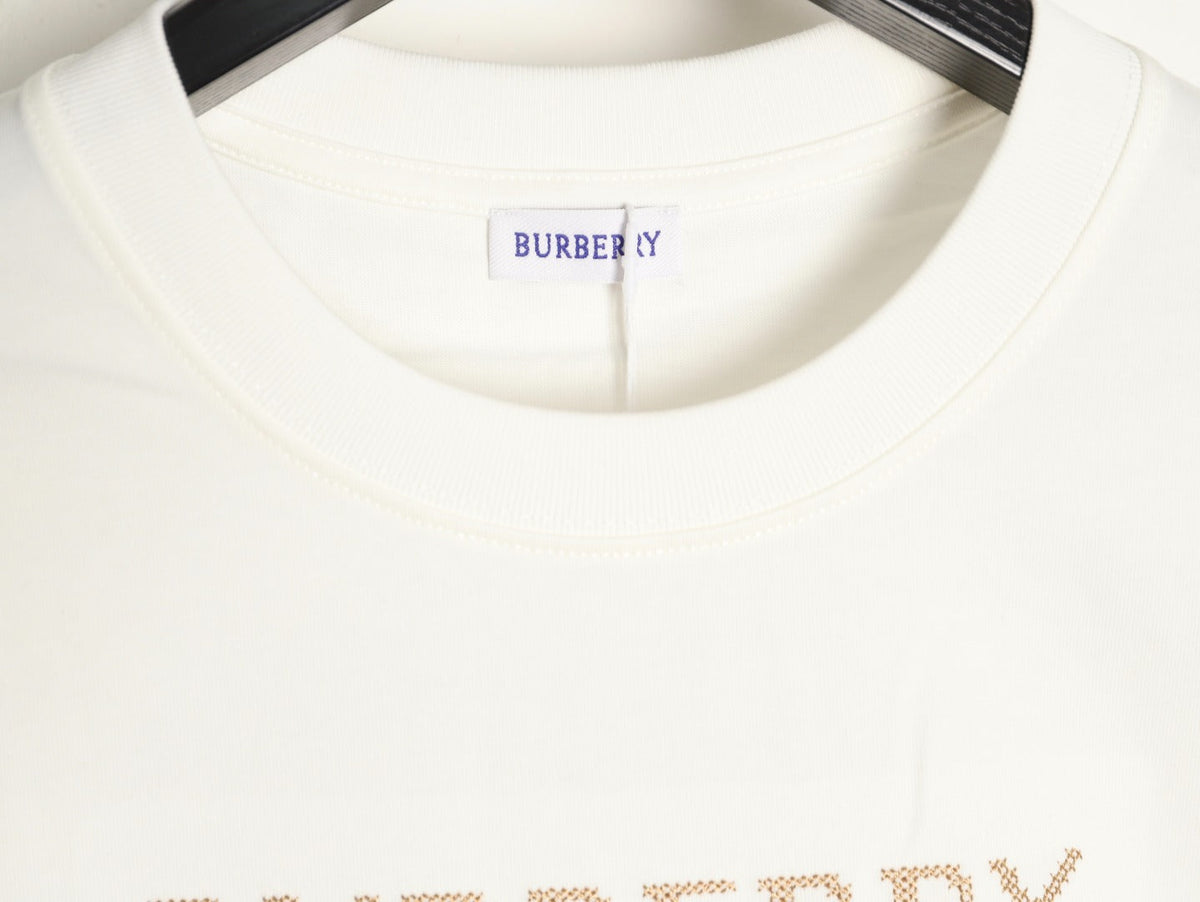Burberry Check Equestrian Graphic Long-Sleeve Top - Cream